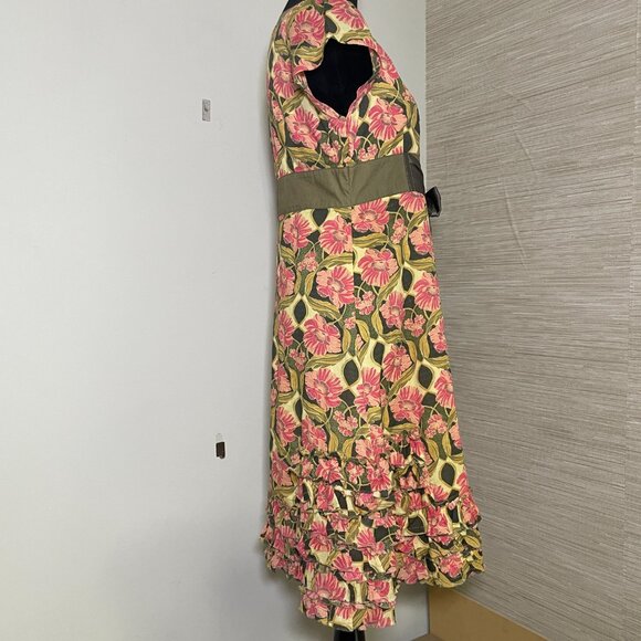 Women's Size 8 Free People Floral Empire Waist V-Neck Dress - Picture 10 of 11